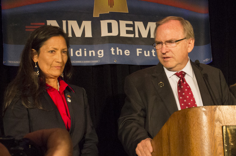 Democrats Gary King and Deb Haaland concede the gubernatorial election at the Doubletree Hotel in Downtown Albuquerque on Tuesday Nov. 4, 2014. (Autumn Iver/ NM News Port)
