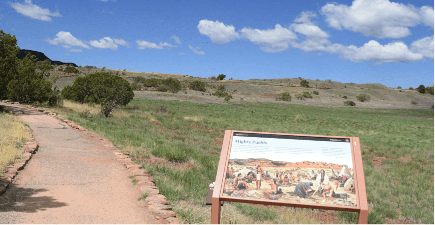 There are maps provided for the self-guided tour. Sites are numbered and there are informational plaques about important areas. Photo by Mia Clark/NMNP