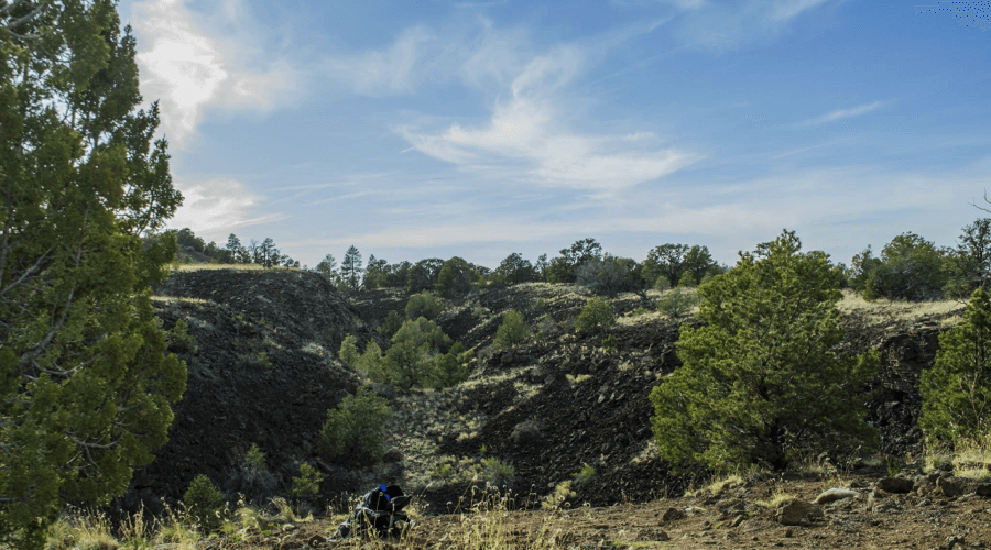 El Malpais’ terrain is made up of black basalt due to past volcanic activity. Photo by Evan Barela/NMNP