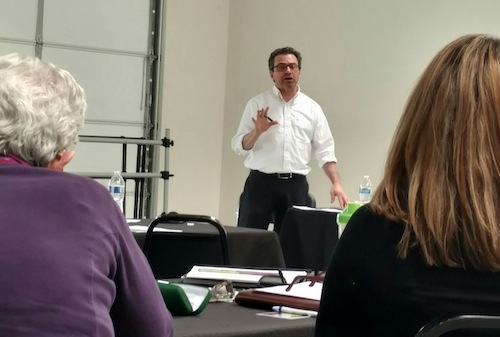 Workshop leader Steve Barberio speaks during a recent workshop. (NM News Port/Marissa Higdon)