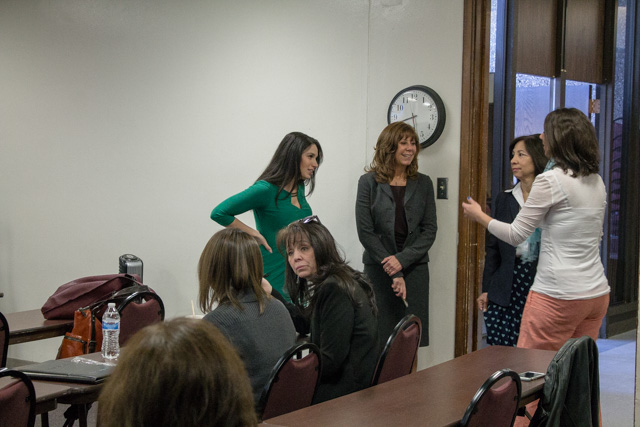 New Mexico Tech Council’s Women in Technology Project brings together women in all areas of the tech industry. A group of women network before the talk starts.Photo by Nayla Degreff/NM News Port