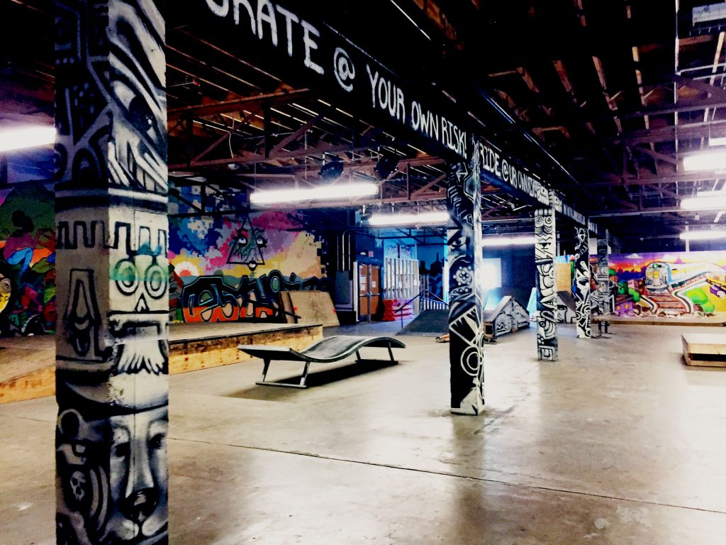 The Warehouse is filled with art done personally by youth members and mentors. Skaters can skate inside the Warehouse during skating hours. Photo by Mercedez Holtry/ NM News Port.