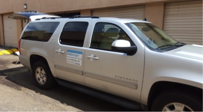 The personal vehicle of Babierge owner, Kerri Couillard delivers baby equipment items to customers in Santa Fe. Photo by Alicia Padilla / NM News Port