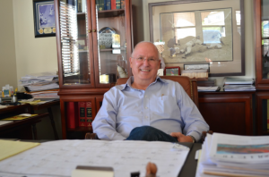 Michael Sanchez’s sits in his law office on Main St. Los Lunas. Sanchez has been serving Valencia County for over 35 years. Photo by: Natalie Baca