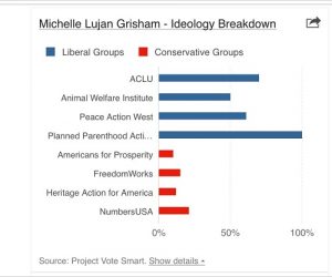 Graph taken from www.ballotpedia.com, shows Michelle Grisham’s group ideology. 