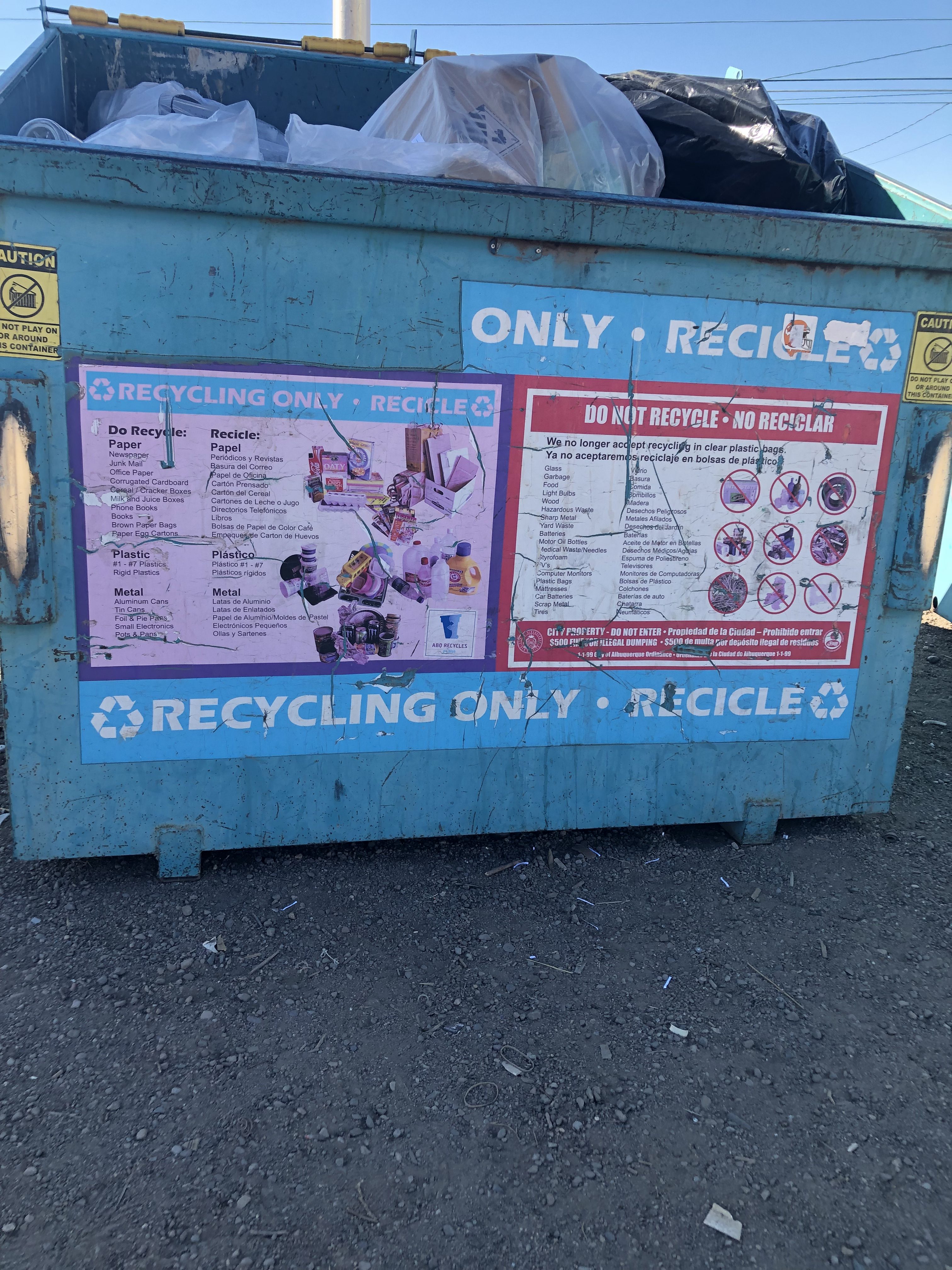 Recycle Dumpster Close up