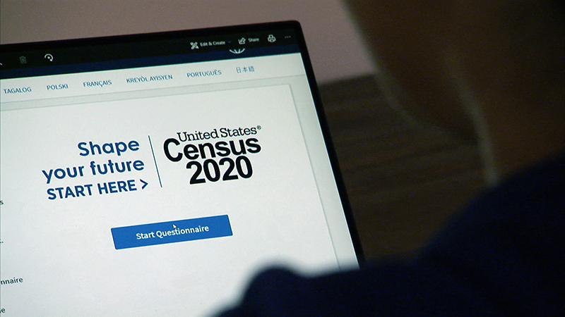 photo shows census webpage on computer screen