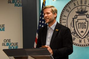 photo of albuquerque mayor tim keller at lectern