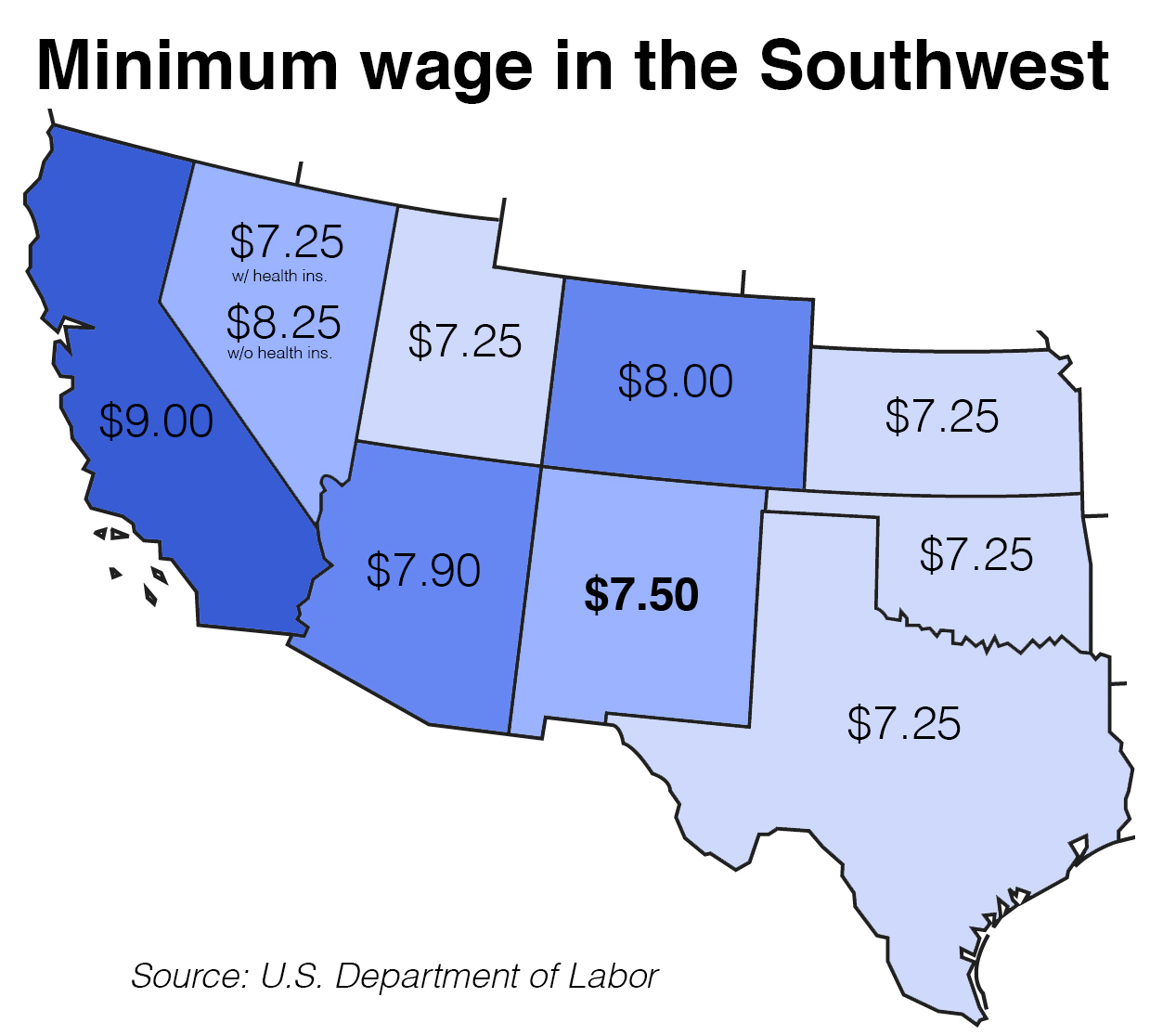 minimum wage map New Mexico News Port