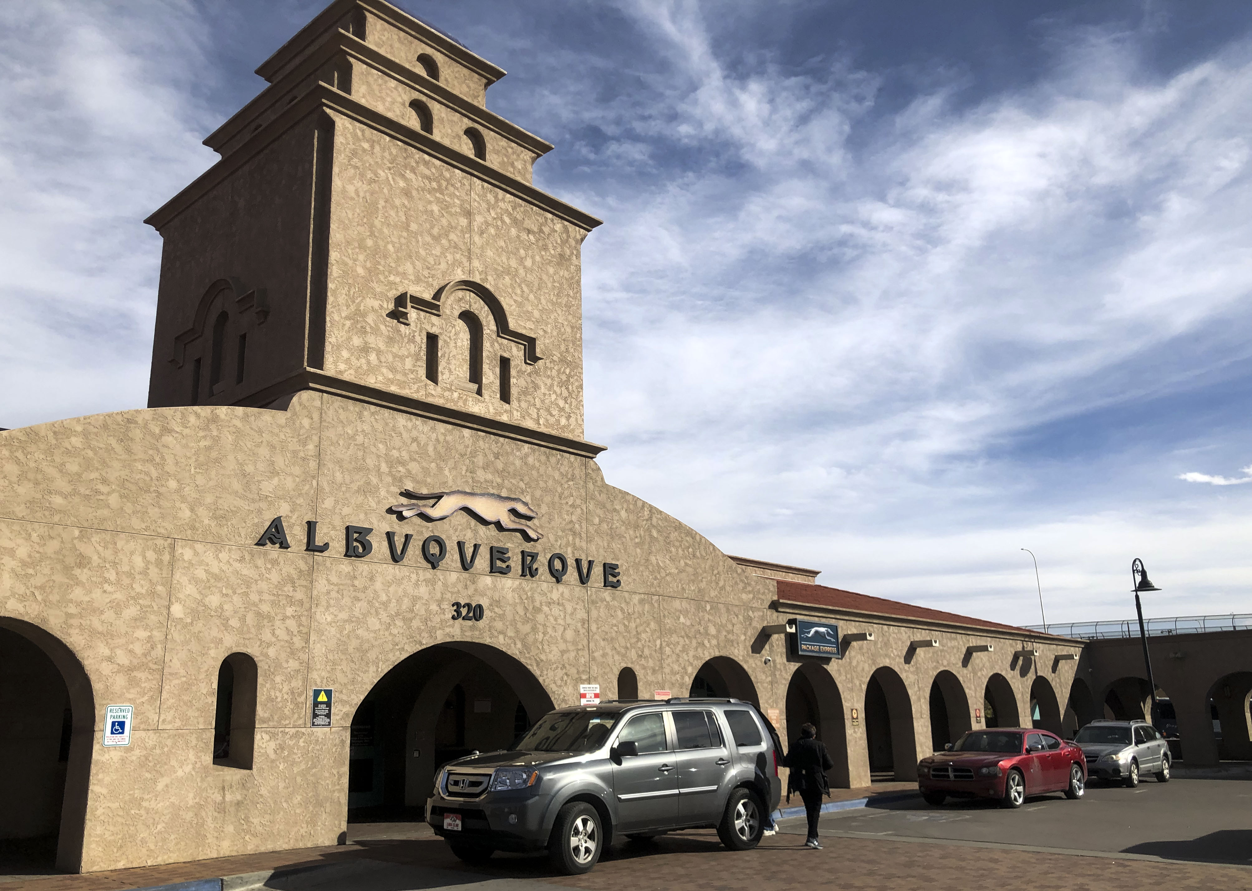 Outside the Greyhound Bus station in downtown Albuqueruqe, March 05, 2019.